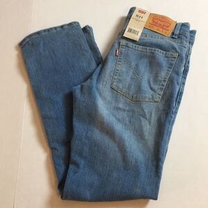 NWT Levi's Boy’s Jeans 511 Slim from Hip to Ankle Stretch 91R511-L3J Sz 16 28x28